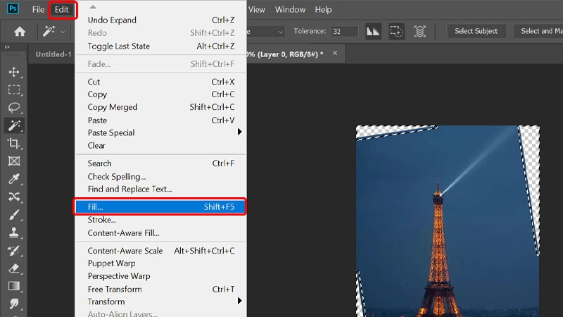 Cách chỉnh ảnh nghiêng thành ảnh thẳng bằng Photoshop
