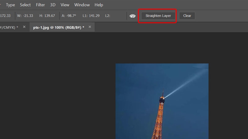 Cách chỉnh ảnh nghiêng thành ảnh thẳng bằng Photoshop