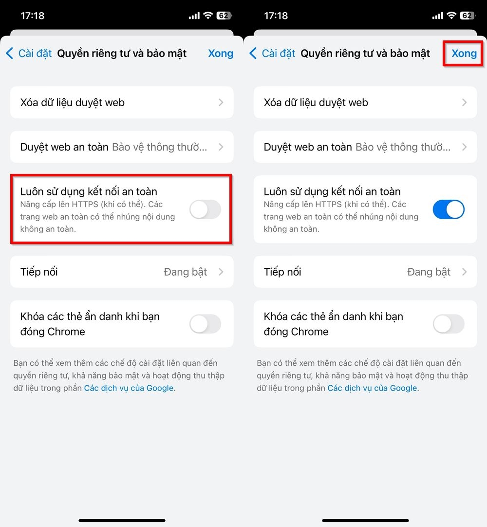 Cách sử dụng tính năng Kết nối an toàn trên Chrome&nbsp;2