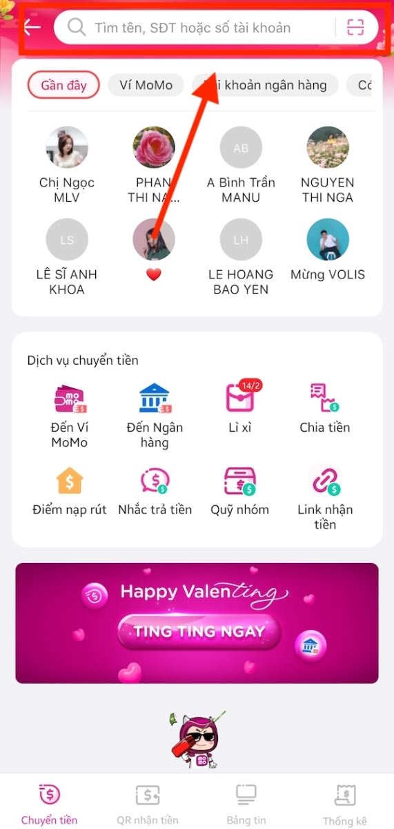Hướng dẫn cách chuyển tiền vào ví MoMo cho người khác cực đơn giản hình 3