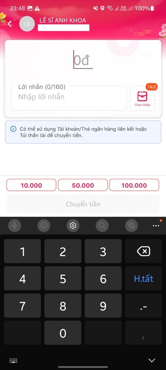 Hướng dẫn cách chuyển tiền vào ví MoMo cho người khác cực đơn giản hình 4