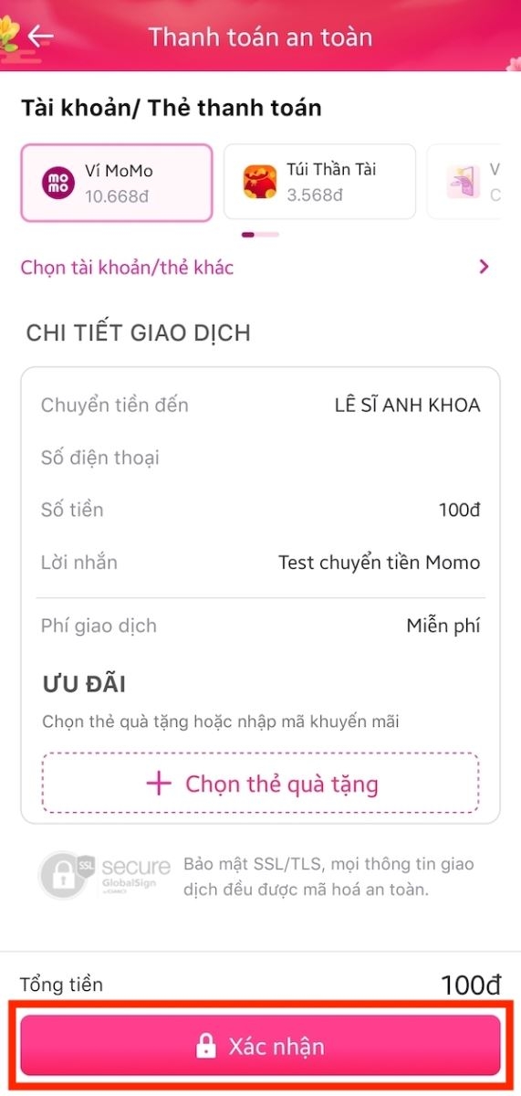 Hướng dẫn cách chuyển tiền vào ví MoMo cho người khác cực đơn giản hình 6