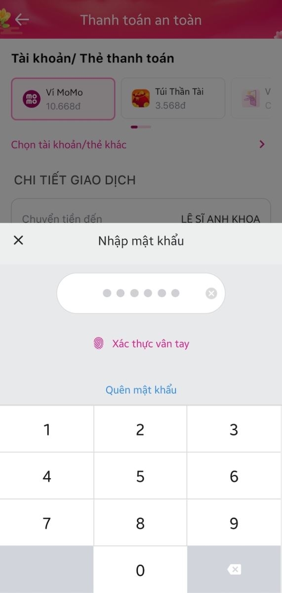 Hướng dẫn cách chuyển tiền vào ví MoMo cho người khác cực đơn giản hình 7