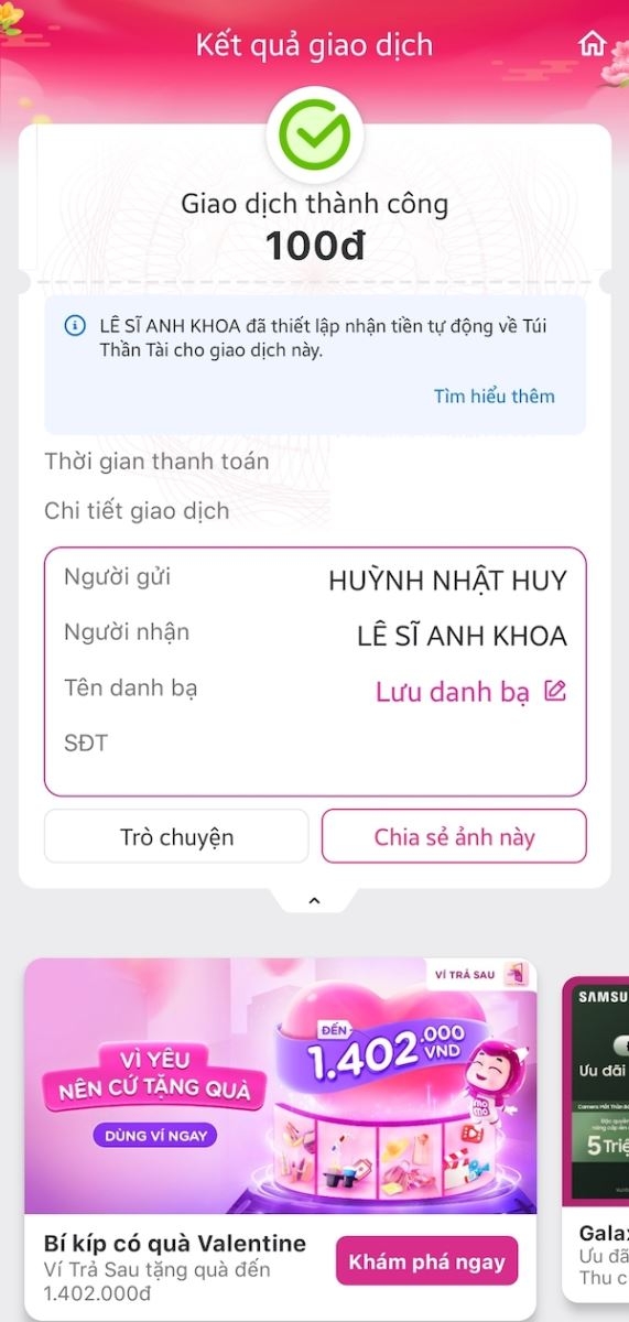 Hướng dẫn cách chuyển tiền vào ví MoMo cho người khác cực đơn giản hình 8