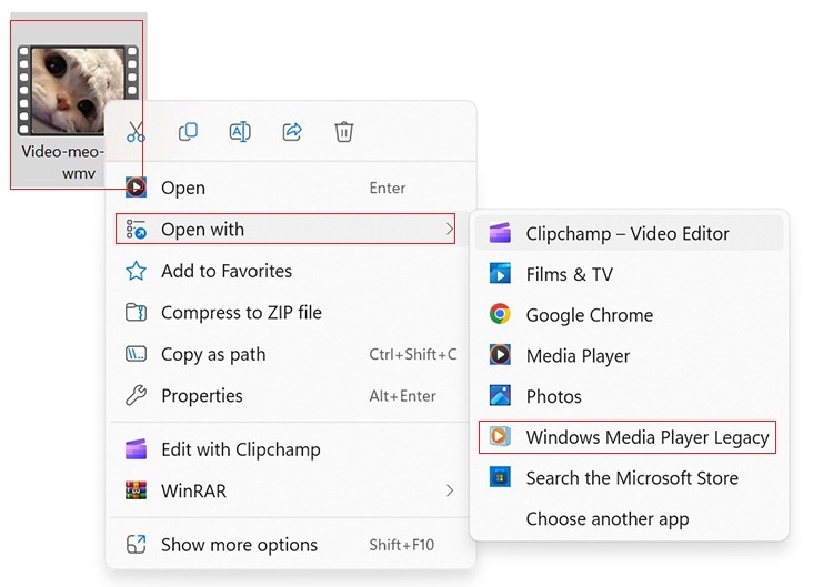 Cách mở file WMV