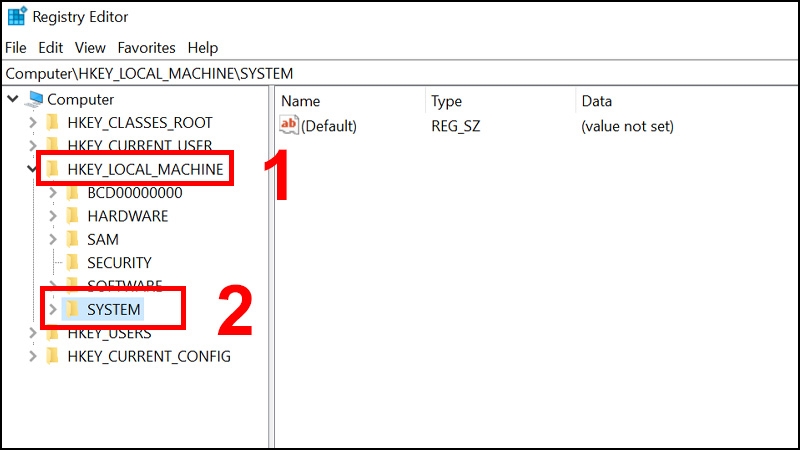 Chỉnh sửa Registry - Bước 2