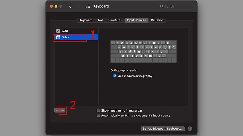 ​    ​Để gỡ bàn phím tiếng Việt trên MAC