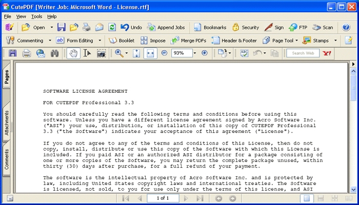 Phần mềm CutePDF Writer