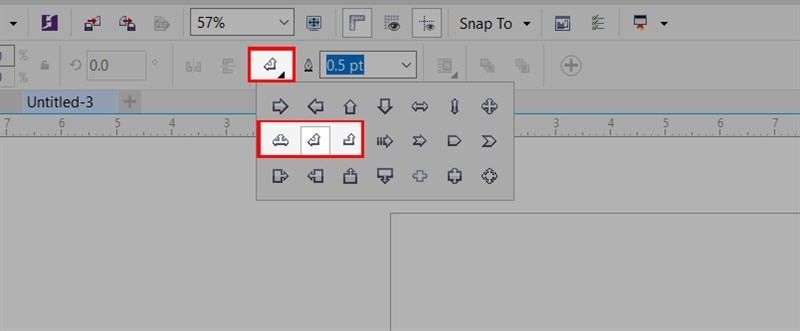 Cách vẽ mũi tên trong Corel dạng&nbsp;cong - Bước 3