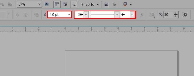 Cách vẽ mũi tên trong Corel dạng đường thẳng - Bước 4