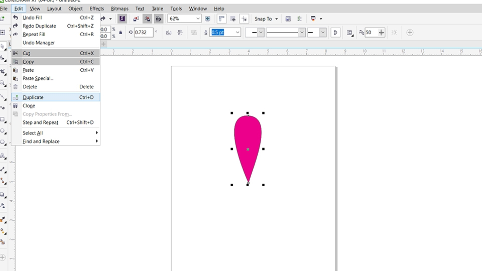 Vẽ hoa sen bằng Corel (Bước 2)