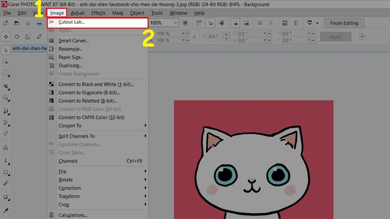 tách nền trong suốt trong Corel