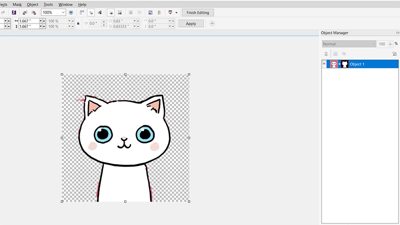 tách nền trong suốt trong Corel