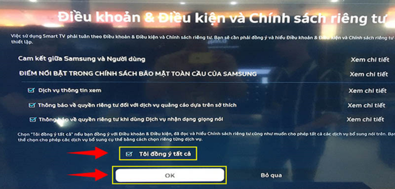 Đồng ý với các Điều khoản, điều kiện, chính sách riêng tư