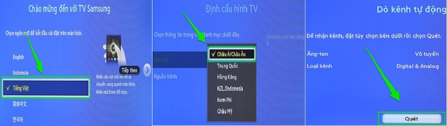 Thiết lập thông tin cần thiết