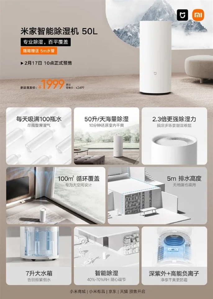 Máy hút ẩm Xiaomi (ảnh 2)