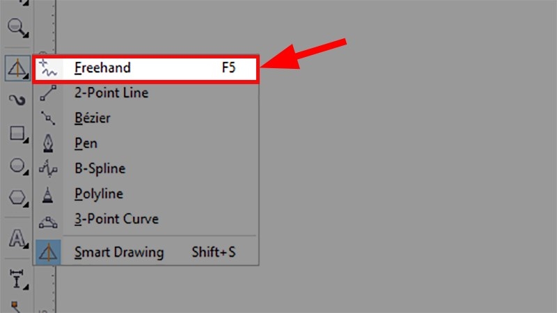 Vẽ đường thẳng trong corel bằng Freehand Tool 02