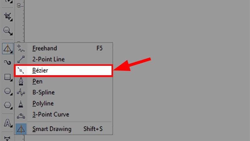 Chọn công cụ Bezier Tool để bắt đầu vẽ