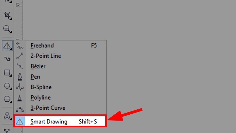 Vẽ đường thẳng trong corel bằng Smart Drawing 02