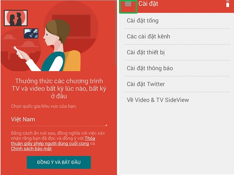 Mở ứng dụng và truy cập vào phần Cài đặt
