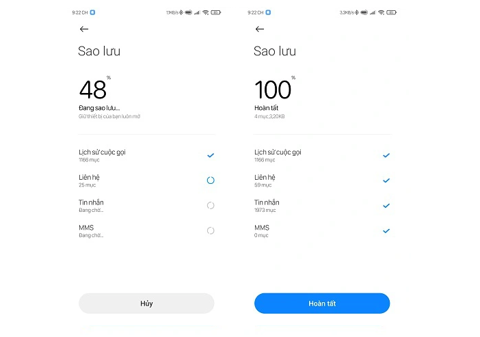 Cách sao lưu dữ liệu tài khoản Mi
