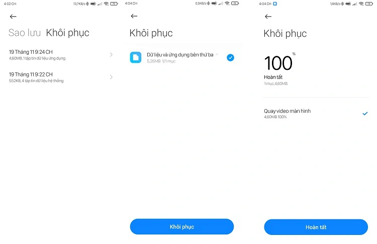 Cách sao lưu dữ liệu tài khoản Mi