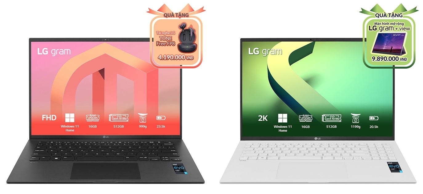 Giảm tới 7,19 triệu đồng, LG Gram còn tặng kèm tai nghe và màn hình chất lượng 5