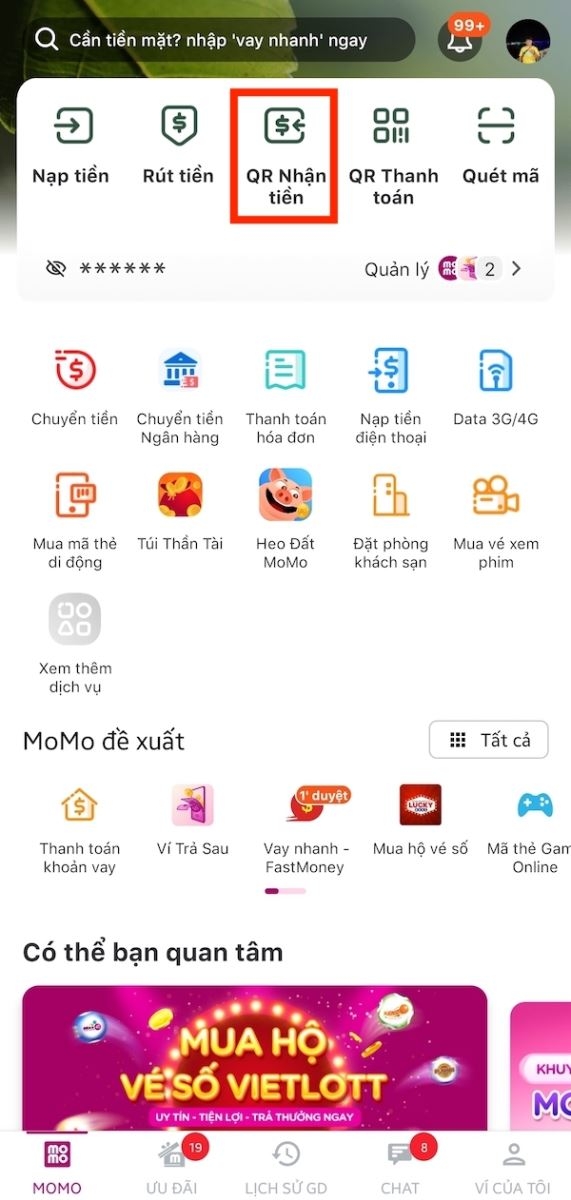 mã khách hàng momo hình 1
