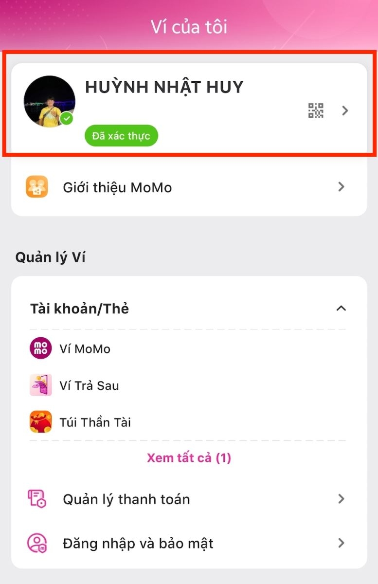 mã khách hàng momo hình 4