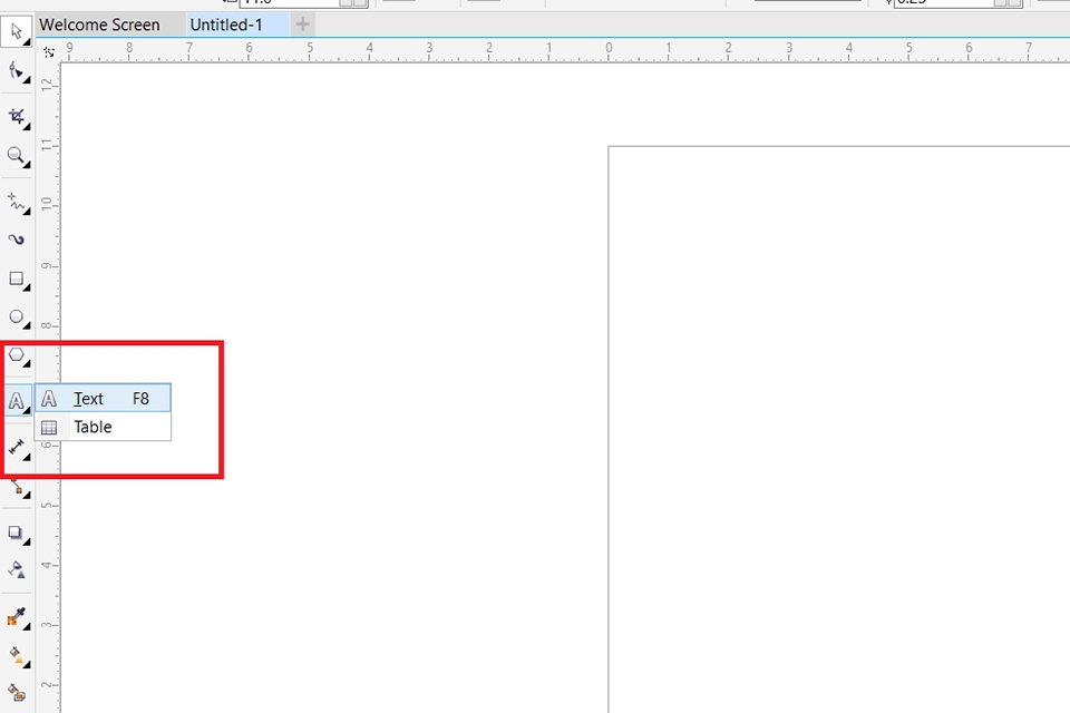 Mở công cụ Text Tool