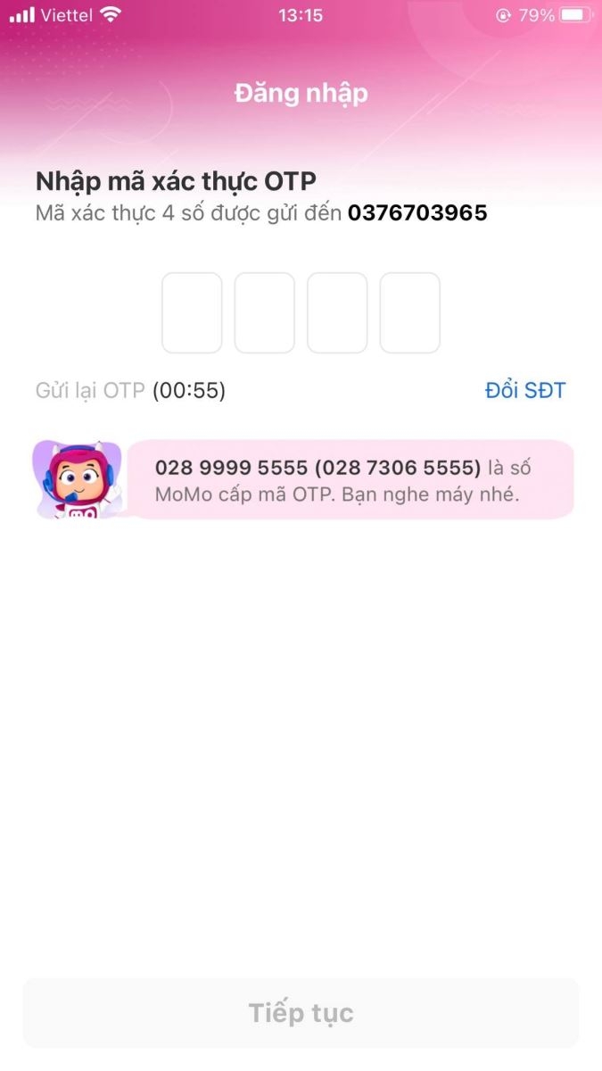 Momo đăng nhập nhanh chóng chỉ với 5 phút!