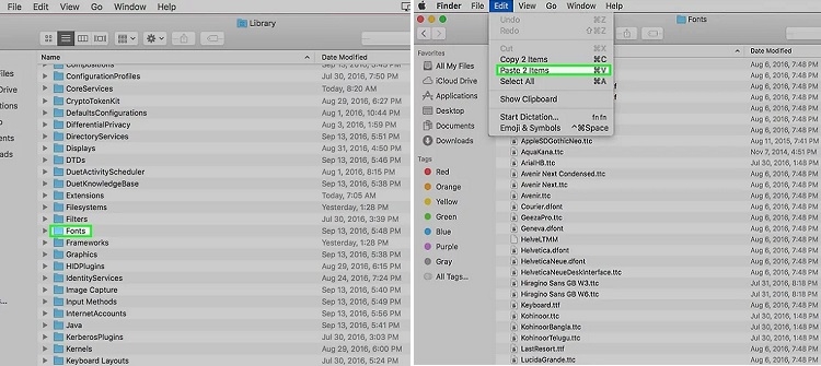 Cách thêm font chữ vào illustrator trên Mac (Bước 4)