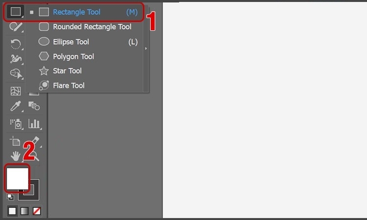 Đổi màu background trong AI bằng Rectangle Tool (Bước 2)
