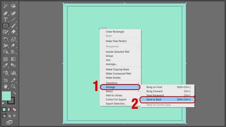 Đổi màu background trong AI bằng Rectangle Tool (Bước 5)