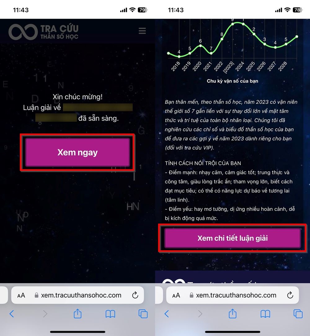 Cách tra cứu thần số học miễn phí online 2