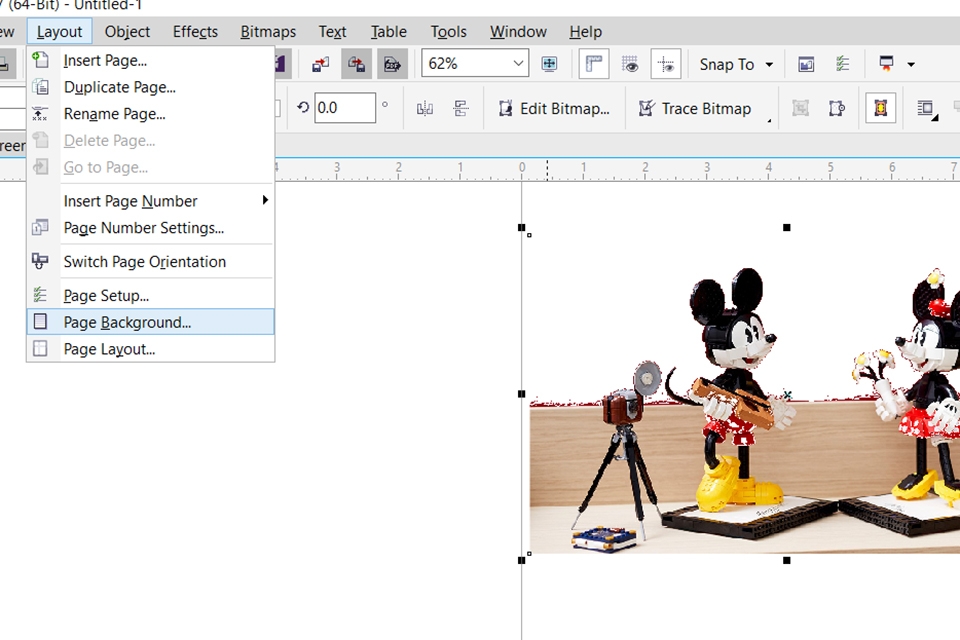 Chọn Page Background để đổ màu nền
