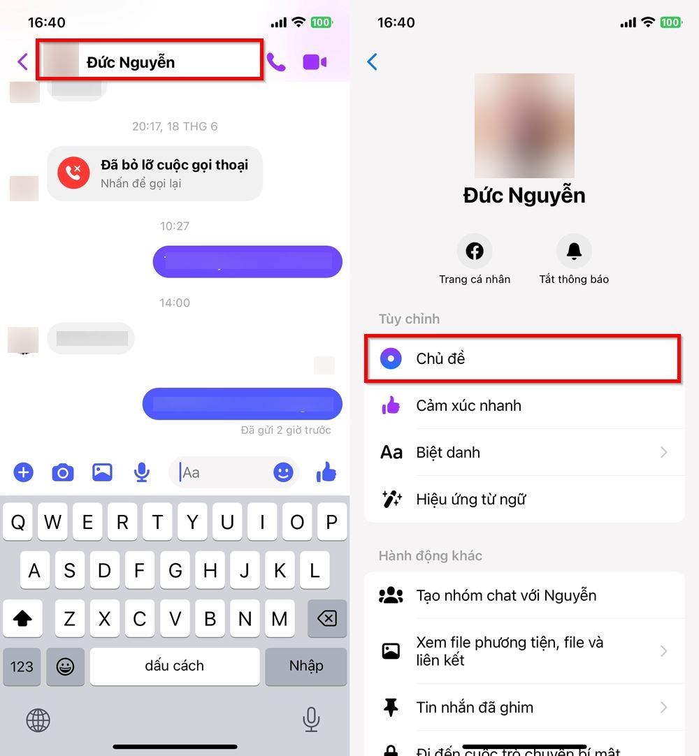 Cách thay đổi chủ đề thể thao trên Messenger 1