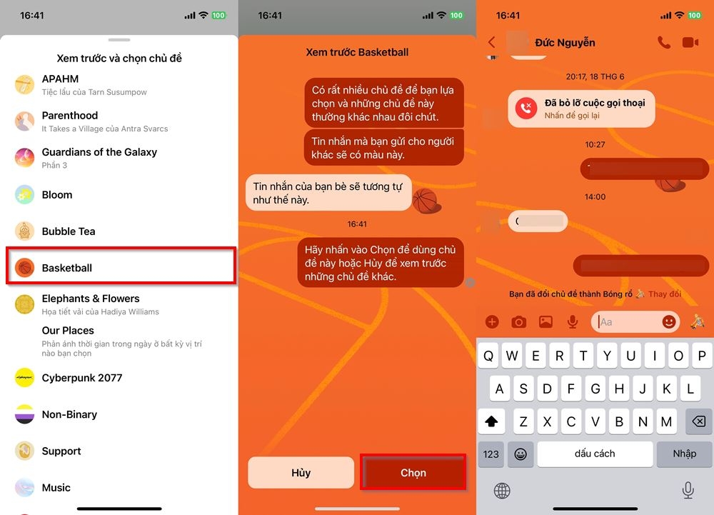 Cách thay đổi chủ đề thể thao trên Messenger 2