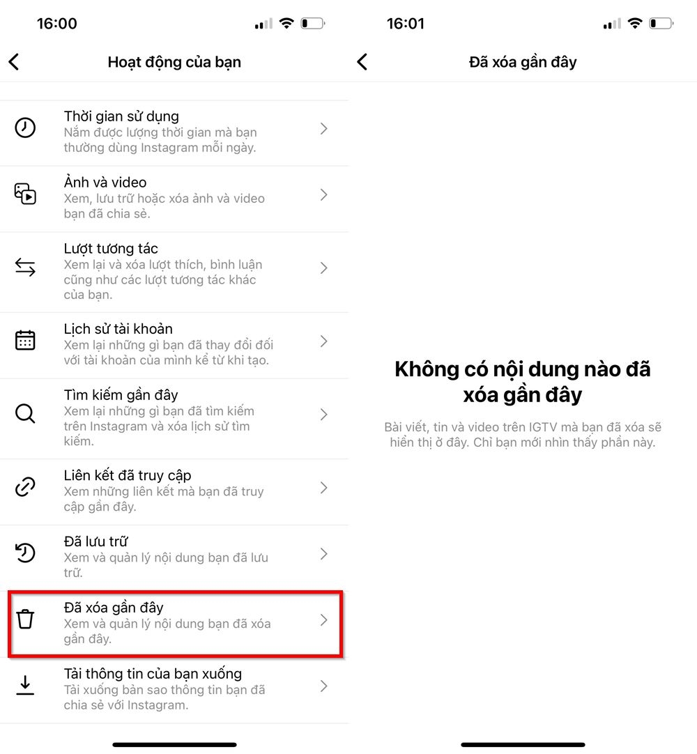 Cách xem lại video, ảnh đã xoá trên Instagram 2