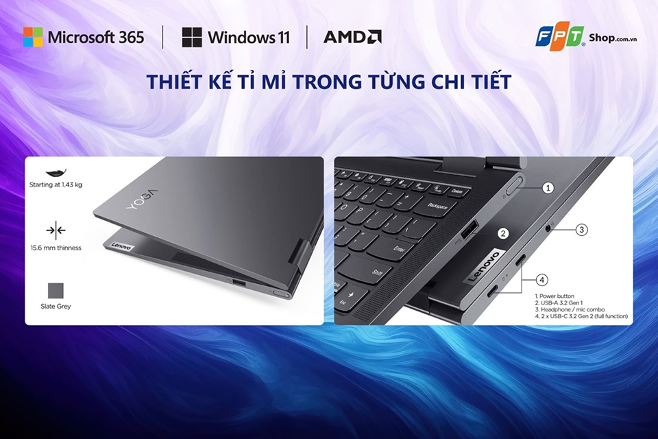 7 nét quyến rũ khó cưỡng của laptop Lenovo Yoga 7 14ACN6 9