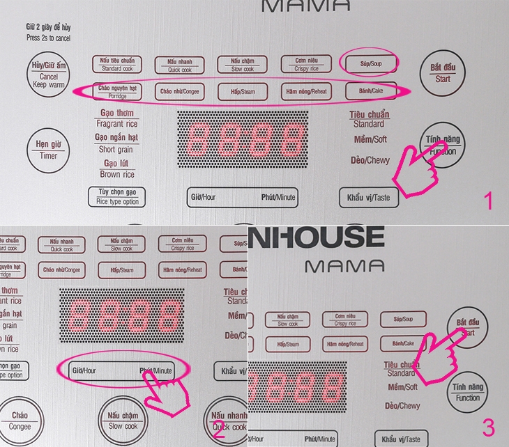 cách sử dụng nồi cơm điện cao tần Sunhouse Mama SHD8955