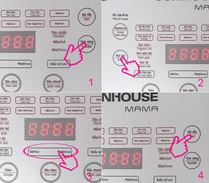 cách sử dụng nồi cơm điện cao tần Sunhouse Mama SHD8955