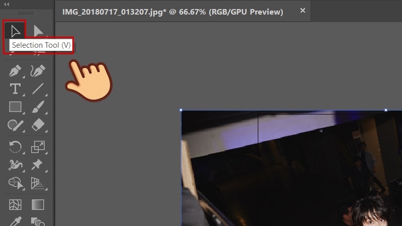 Cắt hình trong AI bằng Cropping Tools (Bước 3)
