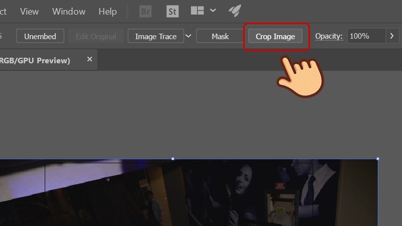 Cắt hình trong AI bằng Cropping Tools (Bước 4)