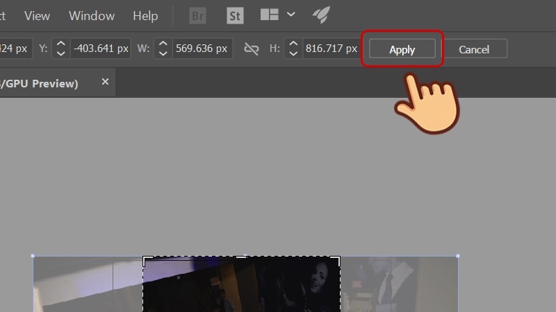 Cắt hình trong AI bằng Cropping Tools (Bước 6)