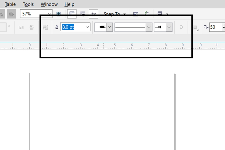 Điều chỉnh các thuộc tính để vẽ mũi tên cong