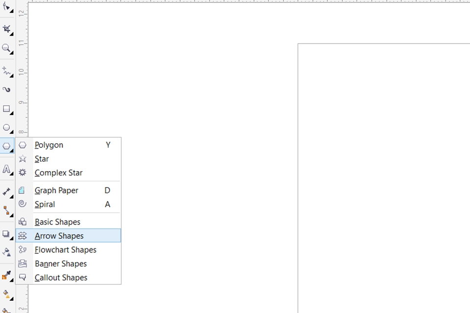 Chọn Arrow Shapes để tạo mũi tên