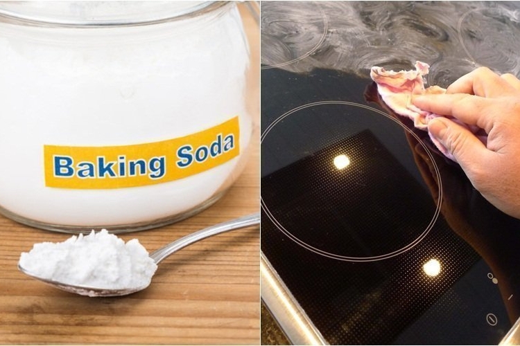 cách vệ sinh mặt kính bếp từ bằng baking soda