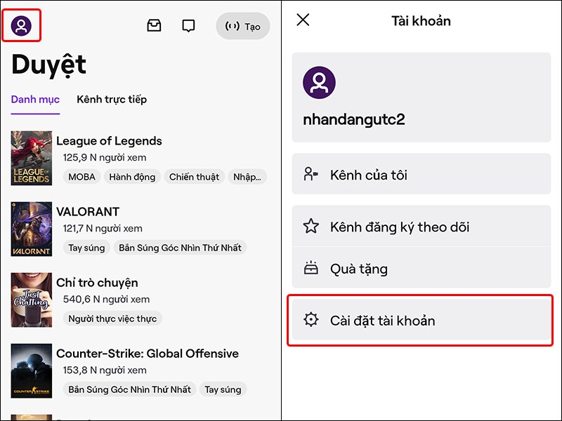Hướng dẫn thêm đường liên kết mạng xã hội trên ứng dụng Twitch