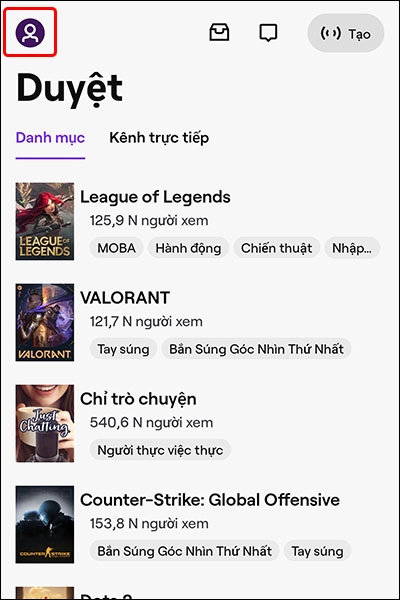 Cách tắt tính năng tự động phát video trên ứng dụng Twitch